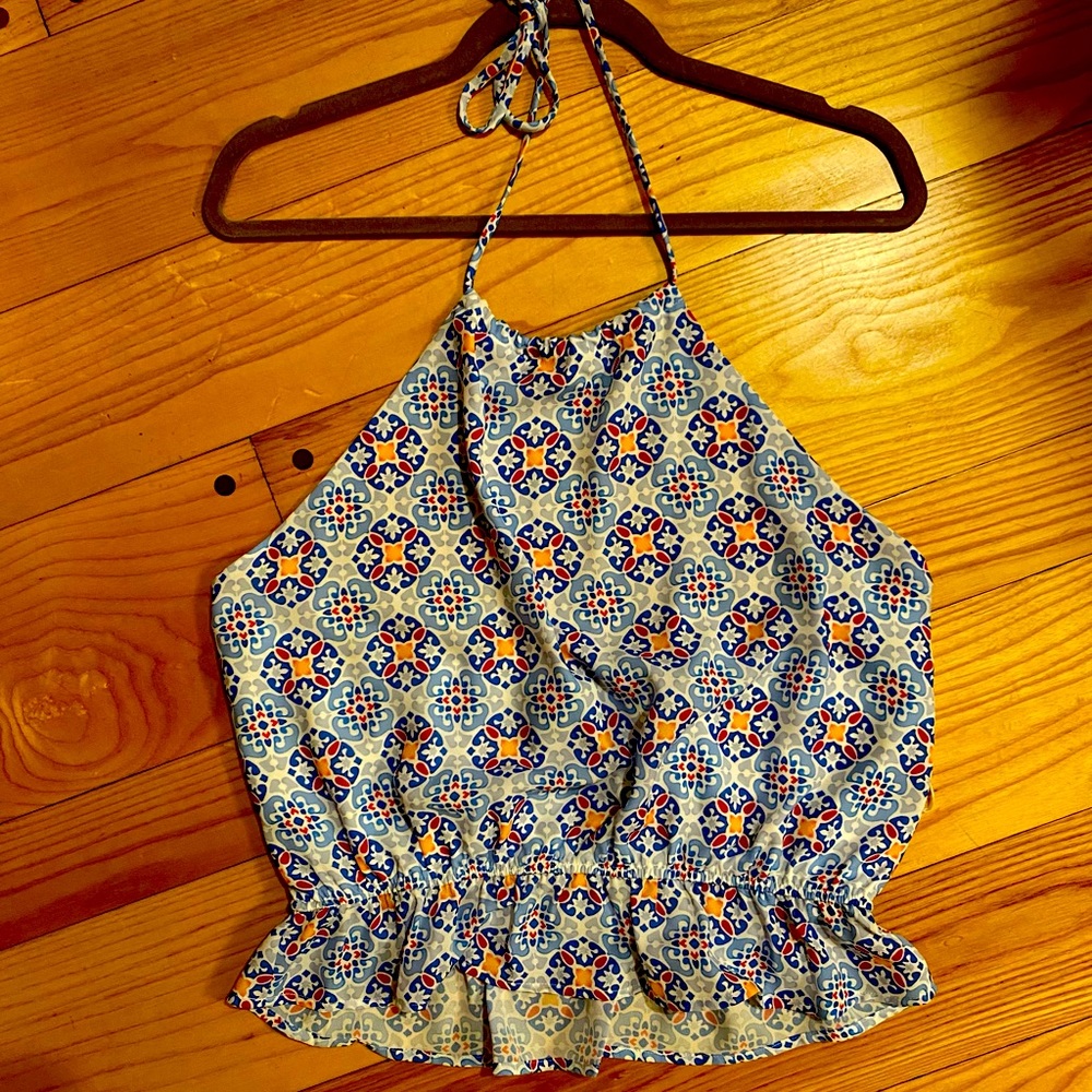 Blue mosaic halter top- brand new with tags !